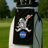 Astronaut Basketball League Slam Dunk NASA Golf Towel thumb 2