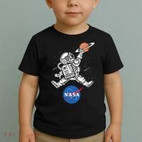Astronaut Basketball League Slam Dunk NASA Toddler T-Shirt thumb 2
