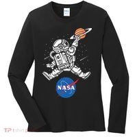 Astronaut Basketball League Slam Dunk NASA Women's Long Sleeve Shirt thumb 0