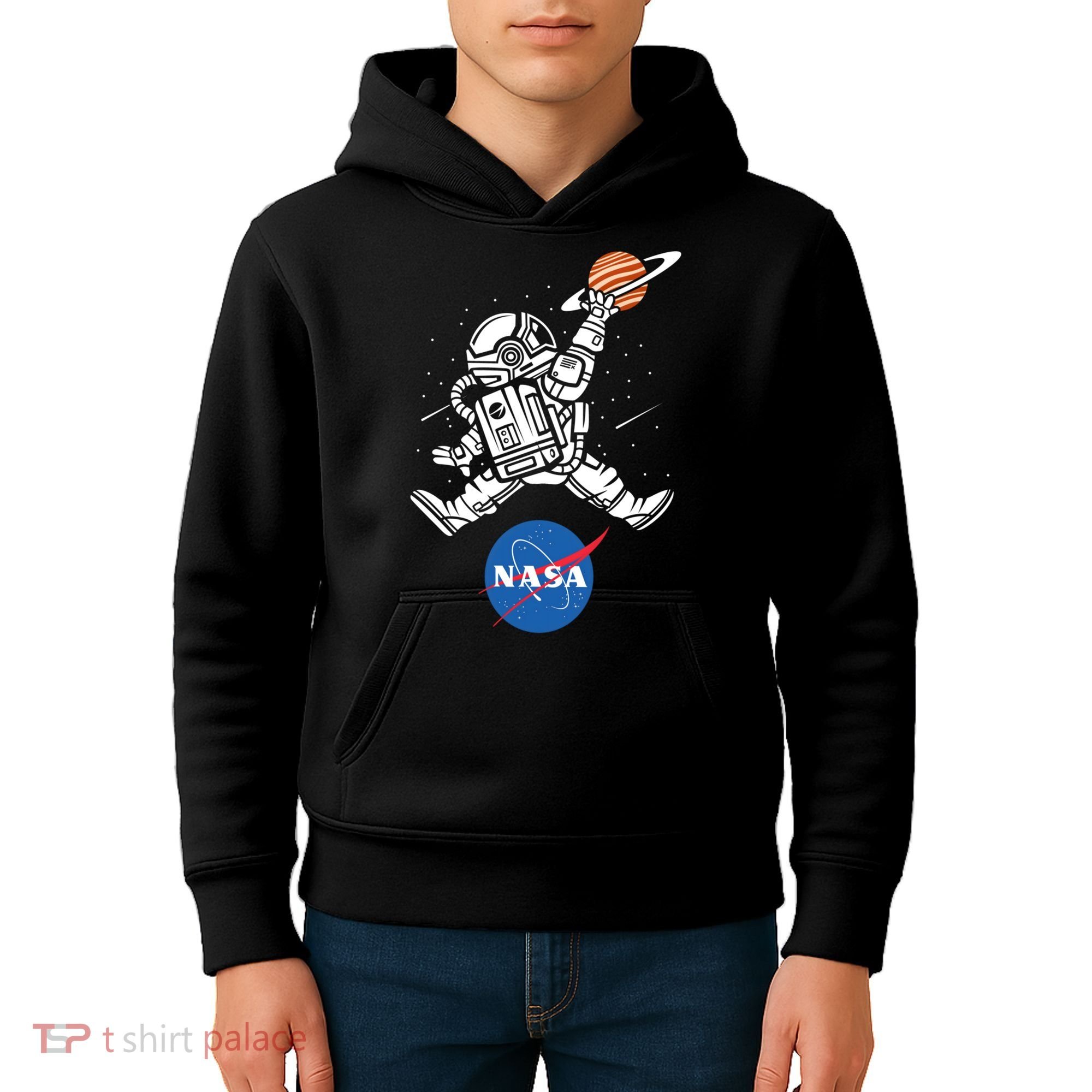 Astronaut Basketball League Slam Dunk NASA Kids Hoodie