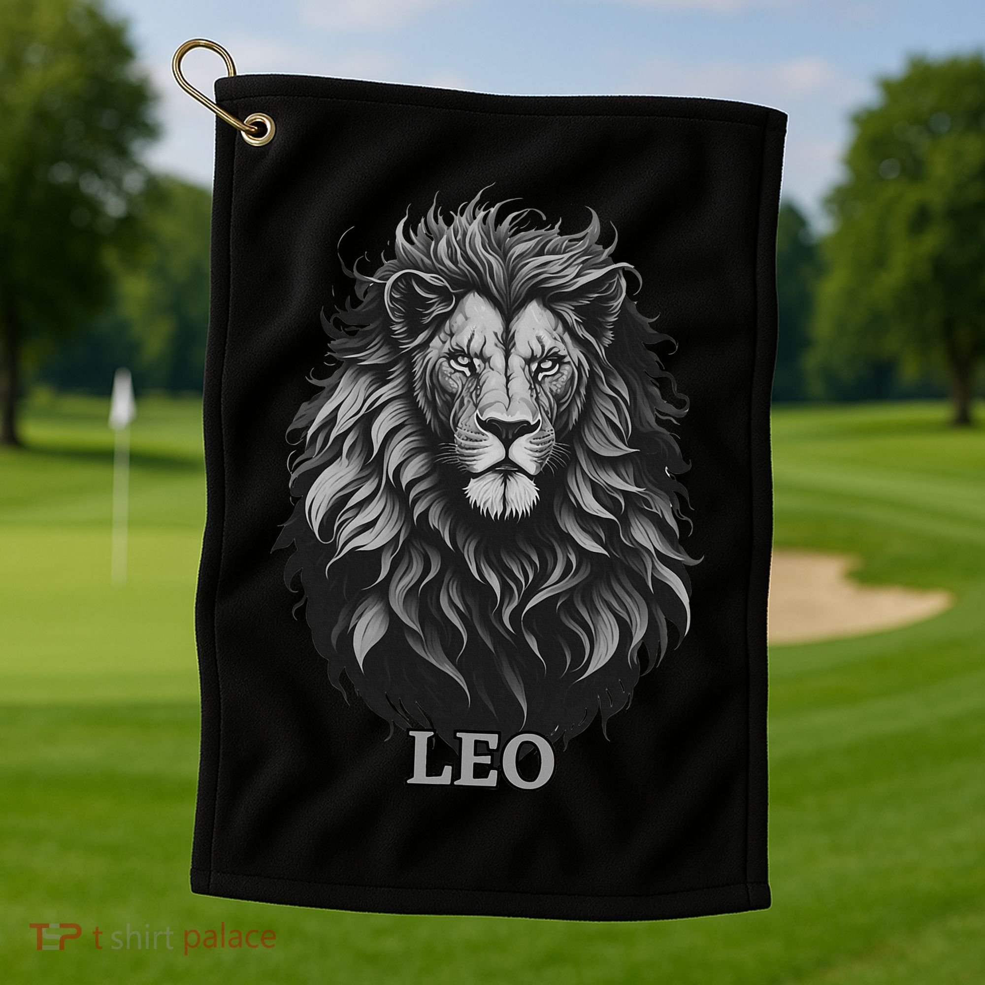 August Birthday Leo Lion Pride Graphic Zodiac Golf Towel