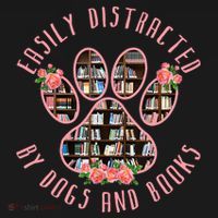 Animal Book Lover Gift Funny Easily Distracted By Dogs And Books Mousepad thumb 1