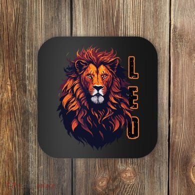August Birthday Leo Lion Pride Graphic Zodiac Coaster
