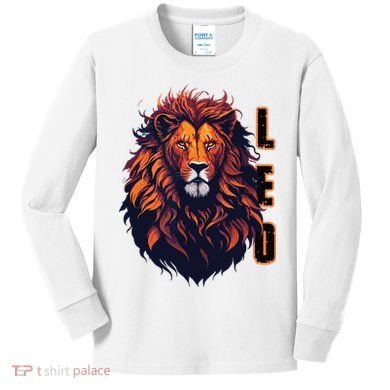 August Birthday Leo Lion Pride Graphic Zodiac Kids Long Sleeve Shirt