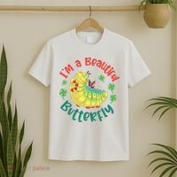 A Bug Life I'm A Beautiful Butterfly Funny Cute Gift Trending T-Shirt thumb 2