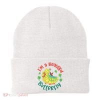 A Bug Life I'm A Beautiful Butterfly Funny Cute Gift Trending Beanie thumb 0