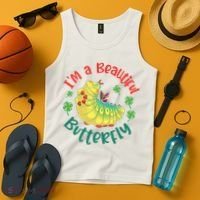 A Bug Life I'm A Beautiful Butterfly Funny Cute Gift Trending Tank Top thumb 4