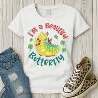 A Bug Life I'm A Beautiful Butterfly Funny Cute Gift Trending Women's T-Shirt thumb 3