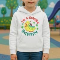 A Bug Life I'm A Beautiful Butterfly Funny Cute Gift Trending Kids Hoodie thumb 3