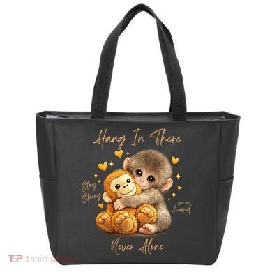 Adorable Baby Monkey Punch Tote Bag