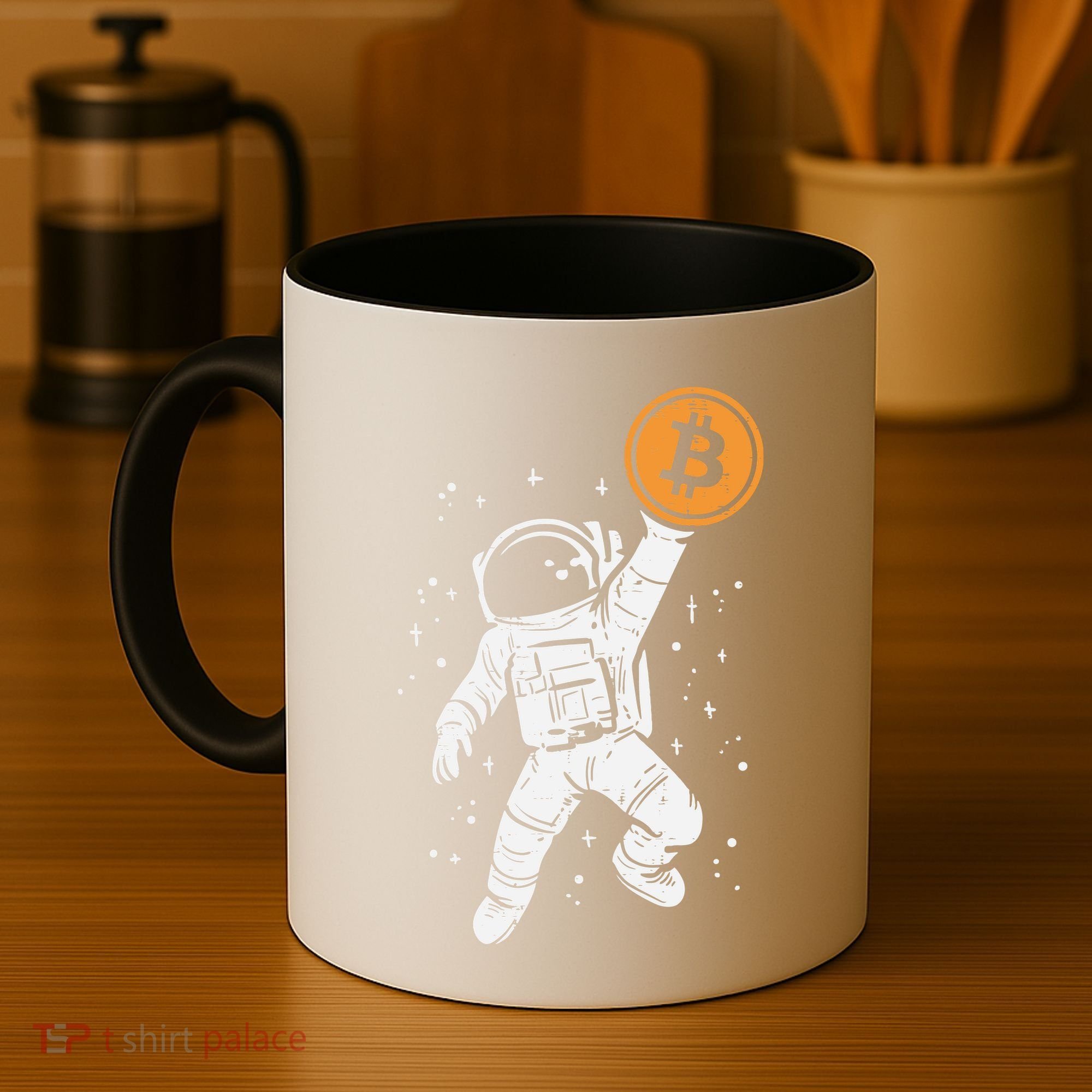 Astronaut Bitcoin Moon Funny Crypto Cryptocurrency Coffee Mug