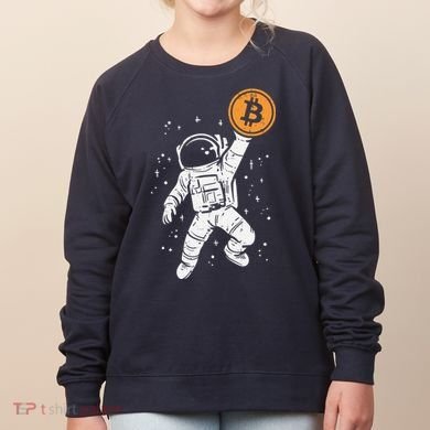 Astronaut Bitcoin Moon Funny Crypto Cryptocurrency Women's Sweatshirt