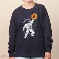 Astronaut Bitcoin Moon Funny Crypto Cryptocurrency Women's Sweatshirt thumb 0