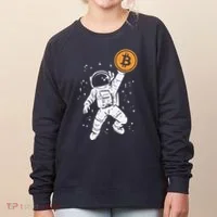 Astronaut Bitcoin Moon Funny Crypto Cryptocurrency Women's Sweatshirt thumb 0