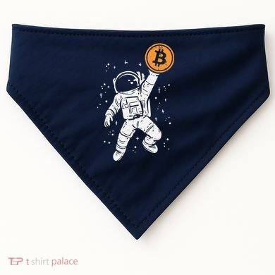 Astronaut Bitcoin Moon Funny Crypto Cryptocurrency USA-Made Doggie Bandana