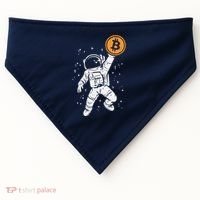 Astronaut Bitcoin Moon Funny Crypto Cryptocurrency USA-Made Doggie Bandana thumb 0