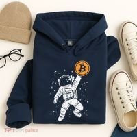 Astronaut Bitcoin Moon Funny Crypto Cryptocurrency Hoodie thumb 4