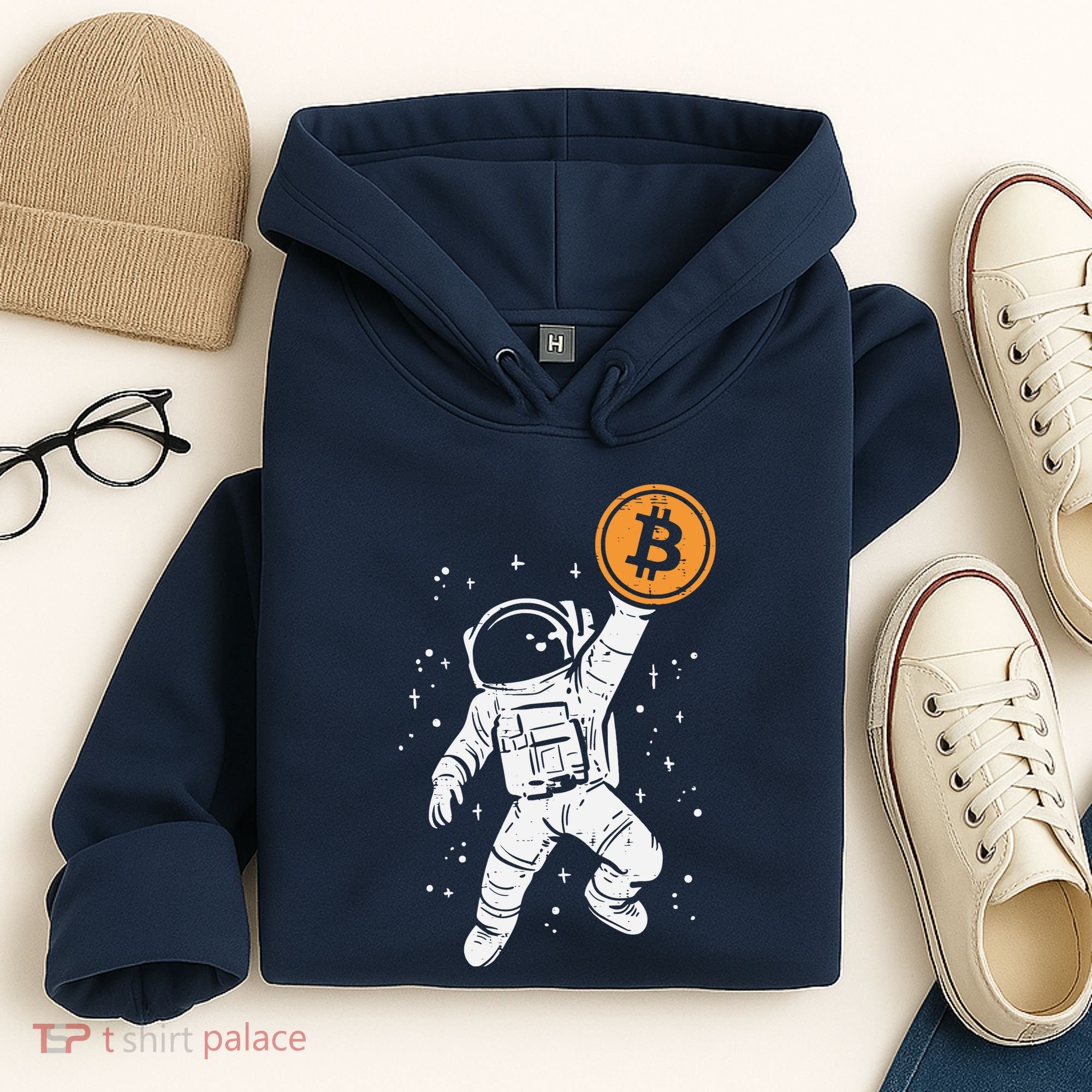Astronaut Bitcoin Moon Funny Crypto Cryptocurrency Hoodie