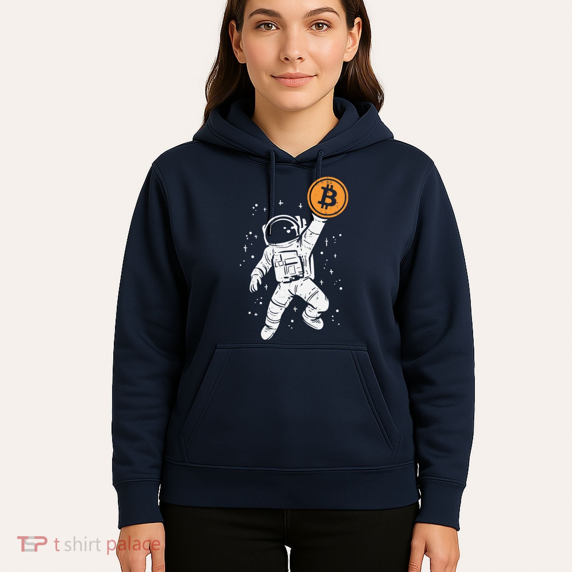 Astronaut Bitcoin Moon Funny Crypto Cryptocurrency Hoodie