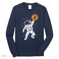 Astronaut Bitcoin Moon Funny Crypto Cryptocurrency Long Sleeve Shirt thumb 0