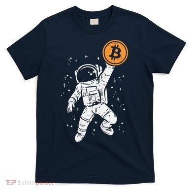 Astronaut Bitcoin Moon Funny Crypto Cryptocurrency T-Shirt