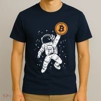 Astronaut Bitcoin Moon Funny Crypto Cryptocurrency T-Shirt thumb 3