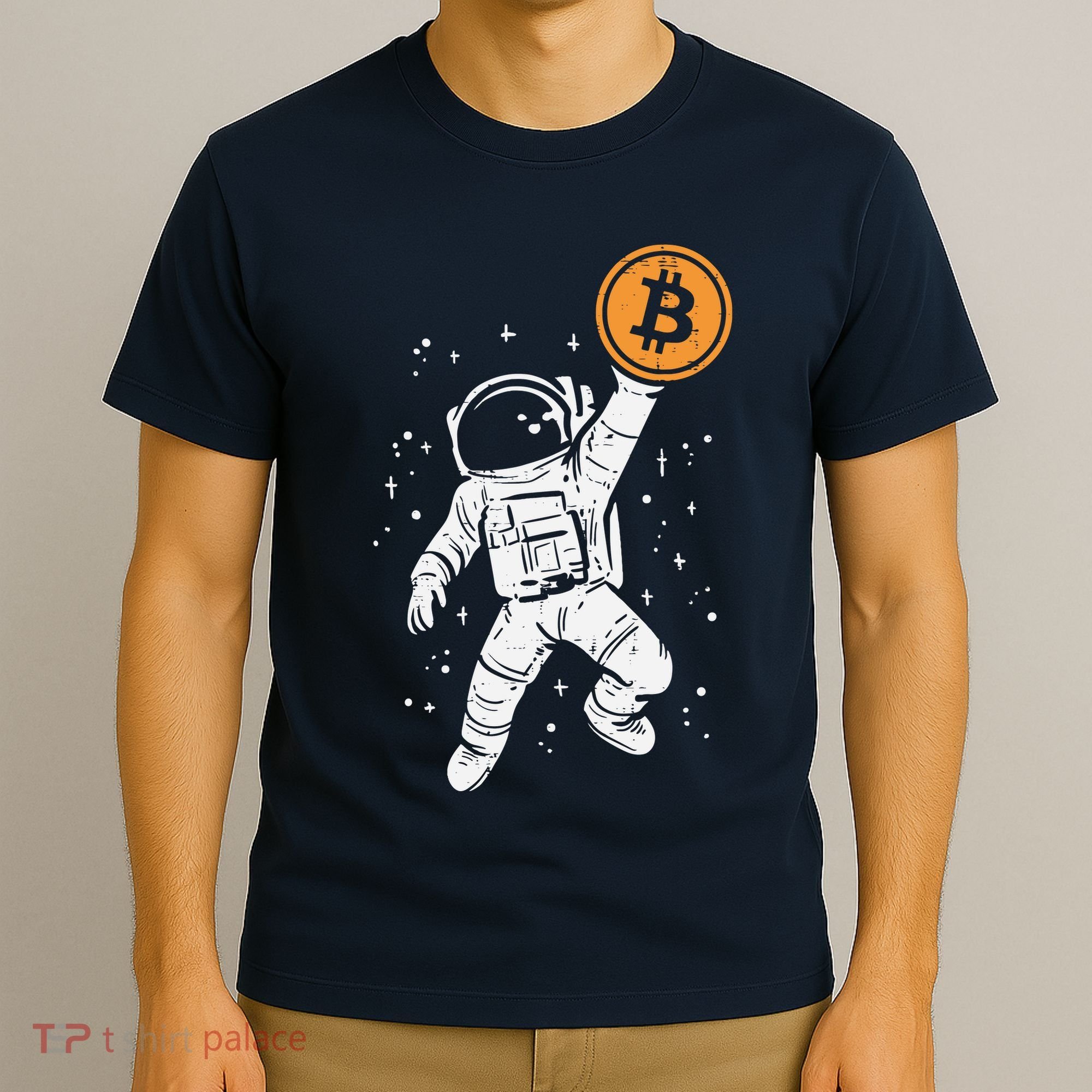 Astronaut Bitcoin Moon Funny Crypto Cryptocurrency T-Shirt
