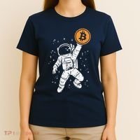 Astronaut Bitcoin Moon Funny Crypto Cryptocurrency T-Shirt thumb 4