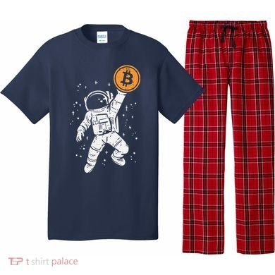 Astronaut Bitcoin Moon Funny Crypto Cryptocurrency Pajama Set
