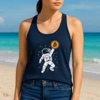 Astronaut Bitcoin Moon Funny Crypto Cryptocurrency Women's Tank Top thumb 2