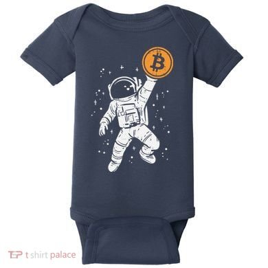 Astronaut Bitcoin Moon Funny Crypto Cryptocurrency Baby Bodysuit