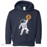 Astronaut Bitcoin Moon Funny Crypto Cryptocurrency Toddler Hoodie thumb 0