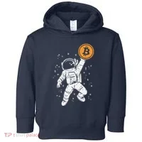 Astronaut Bitcoin Moon Funny Crypto Cryptocurrency Toddler Hoodie thumb 0