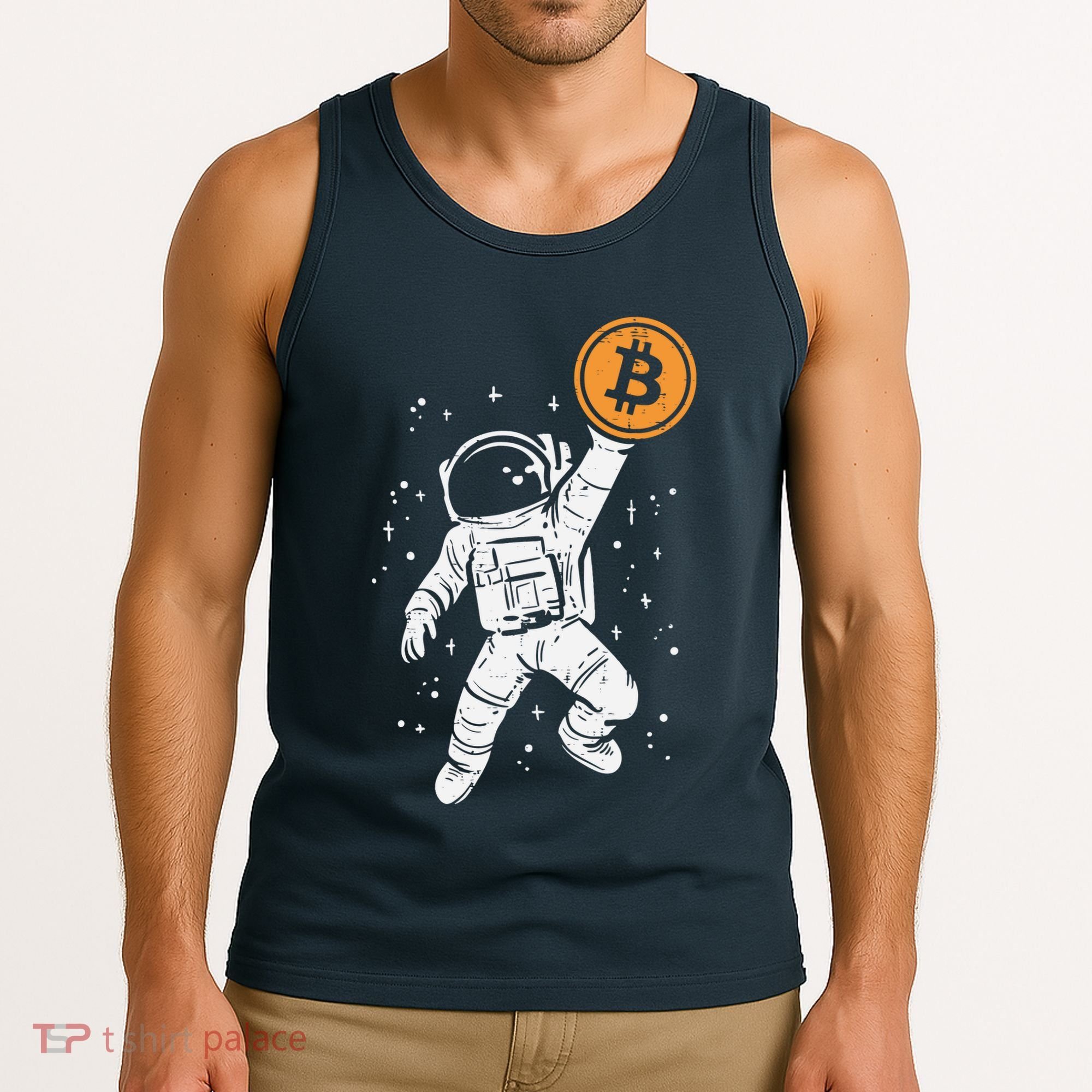 Astronaut Bitcoin Moon Funny Crypto Cryptocurrency Tank Top
