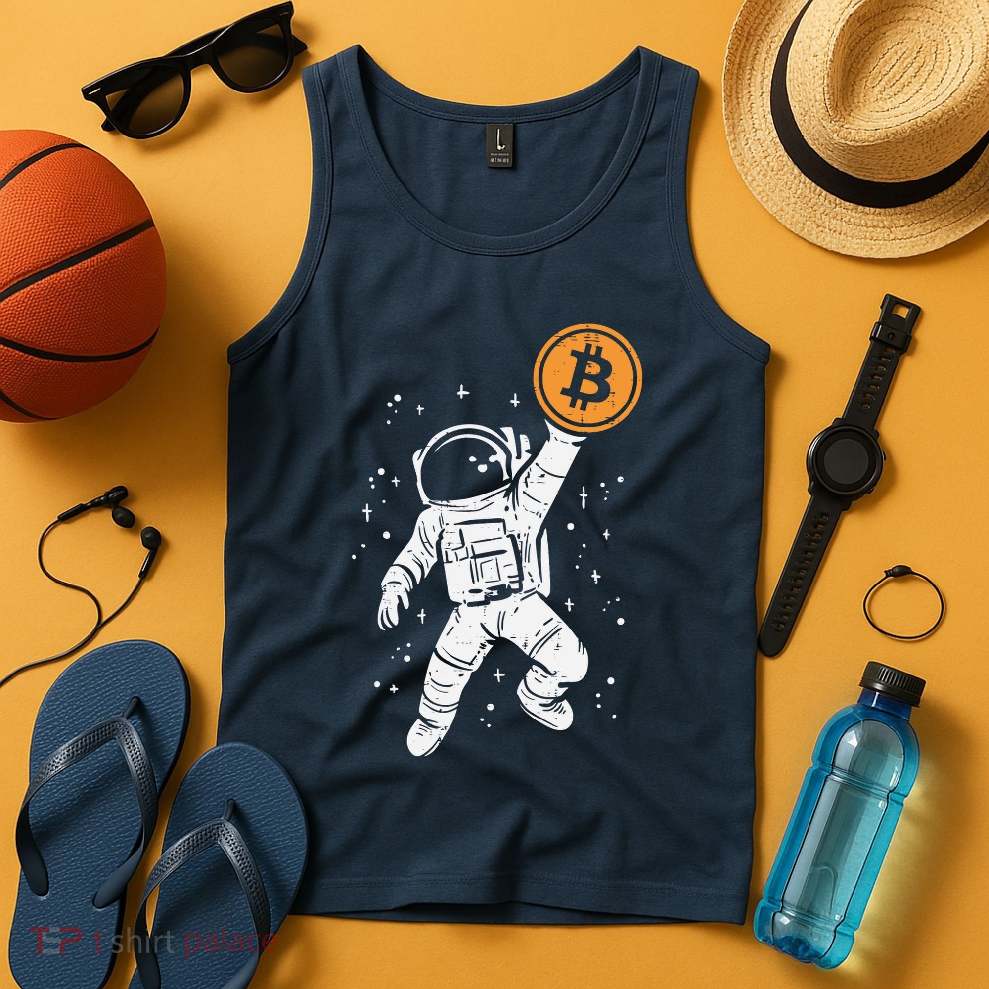 Astronaut Bitcoin Moon Funny Crypto Cryptocurrency Tank Top