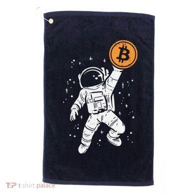 Astronaut Bitcoin Moon Funny Crypto Cryptocurrency Golf Towel