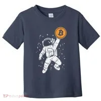 Astronaut Bitcoin Moon Funny Crypto Cryptocurrency Toddler T-Shirt thumb 0