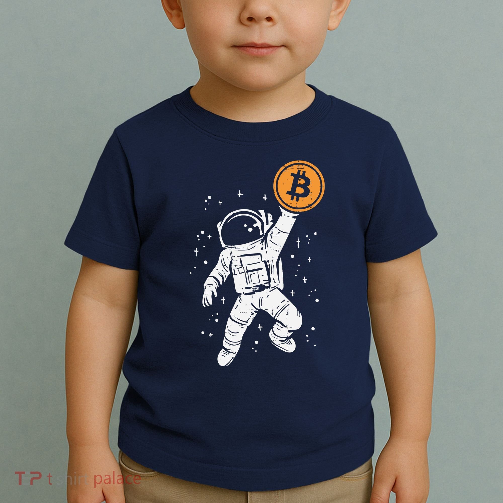 Astronaut Bitcoin Moon Funny Crypto Cryptocurrency Toddler T-Shirt