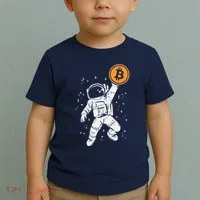 Astronaut Bitcoin Moon Funny Crypto Cryptocurrency Toddler T-Shirt thumb 2