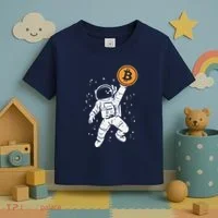 Astronaut Bitcoin Moon Funny Crypto Cryptocurrency Toddler T-Shirt thumb 3