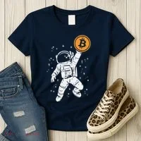 Astronaut Bitcoin Moon Funny Crypto Cryptocurrency Women's T-Shirt thumb 3