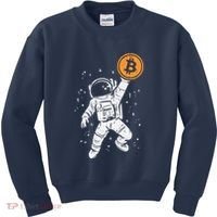 Astronaut Bitcoin Moon Funny Crypto Cryptocurrency Kids Sweatshirt thumb 0