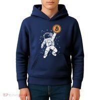 Astronaut Bitcoin Moon Funny Crypto Cryptocurrency Kids Hoodie thumb 4