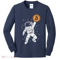 Astronaut Bitcoin Moon Funny Crypto Cryptocurrency Kids Long Sleeve Shirt thumb 0