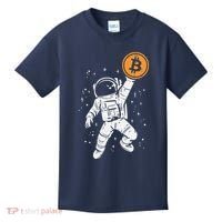 Astronaut Bitcoin Moon Funny Crypto Cryptocurrency Kids T-Shirt thumb 0