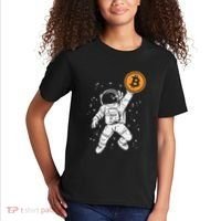 Astronaut Bitcoin Moon Funny Crypto Cryptocurrency Kids T-Shirt thumb 2