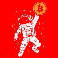 Astronaut Bitcoin Moon Funny Crypto Cryptocurrency Santa Hat thumb 1