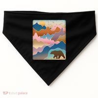 Abstract Bear Mountain Wilderness USA-Made Doggie Bandana thumb 0