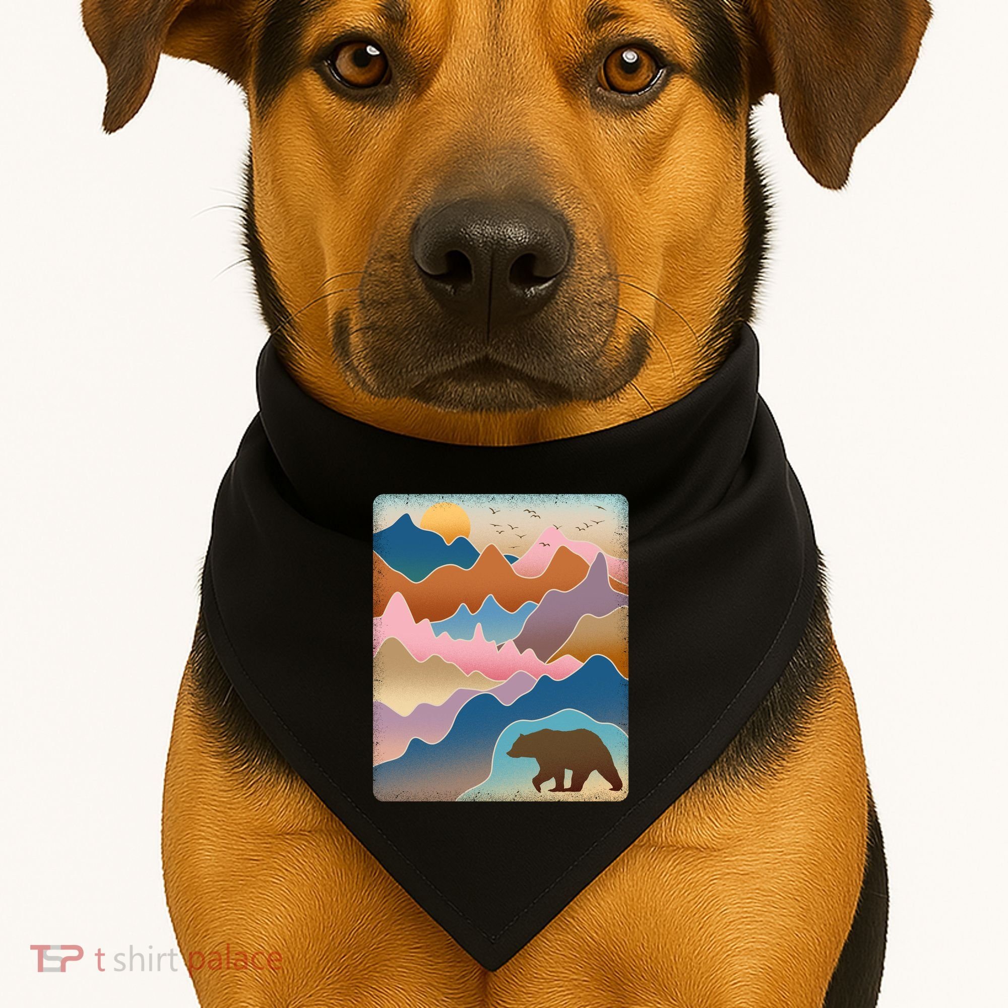 Abstract Bear Mountain Wilderness USA-Made Doggie Bandana