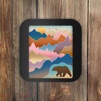 Abstract Bear Mountain Wilderness Coaster thumb 0
